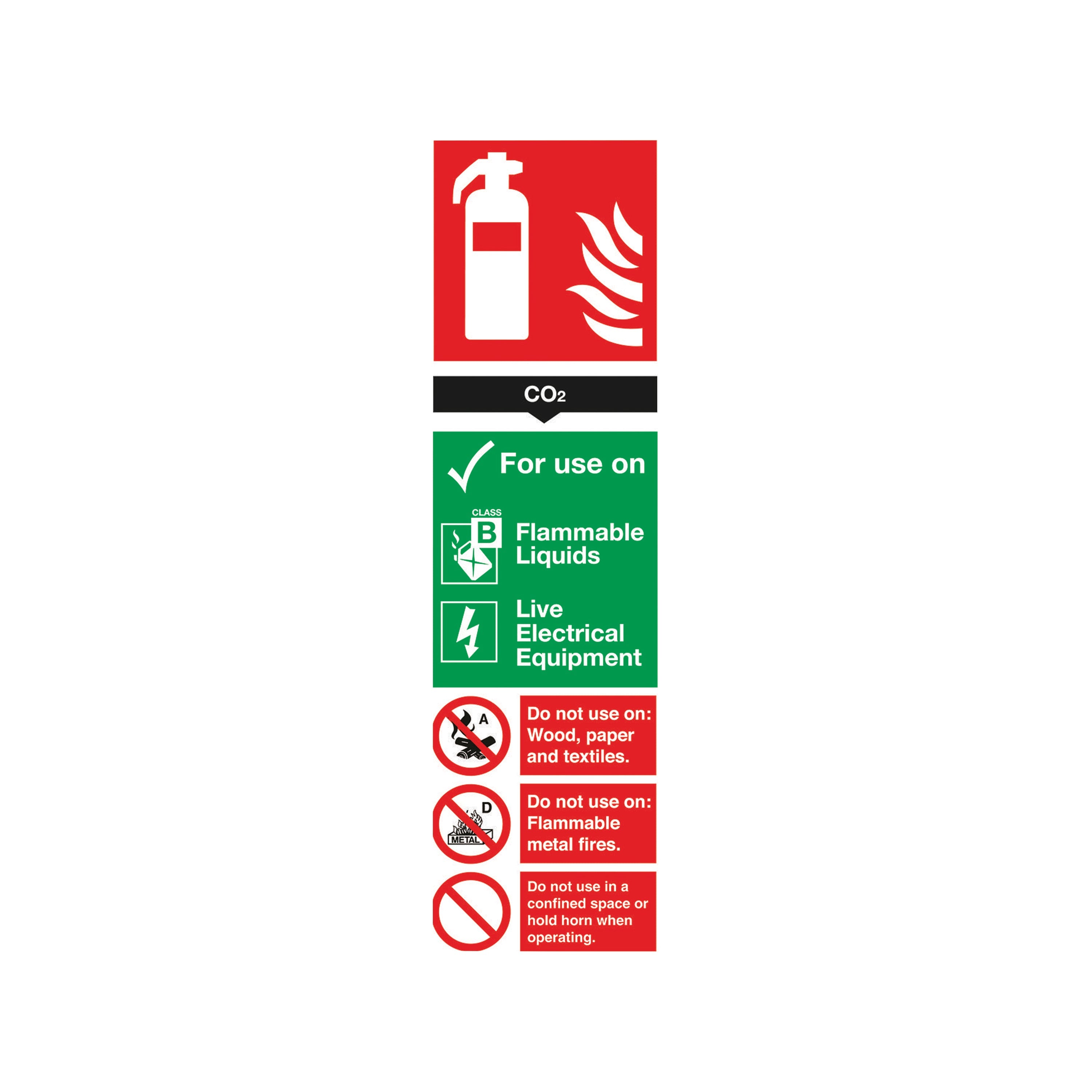 Signs and Labels Safety Sign Carbon Dioxide Fire Extinguisher 300x100mm Pvc F103/r