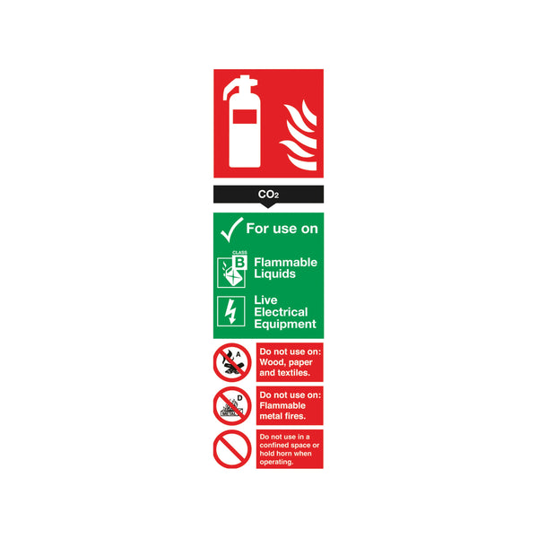Signs and Labels Safety Sign Carbon Dioxide Fire Extinguisher 300x100mm Pvc F103/r