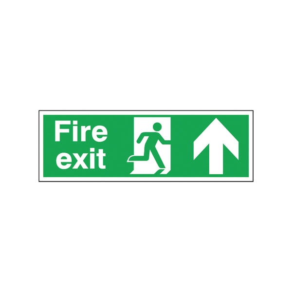 Signs and Labels Safety Sign Fire Exit Up 150x450mm Self-adhesive Eb09a/s