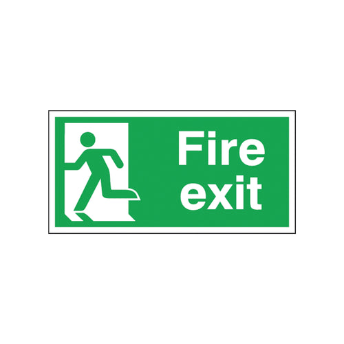 Signs and Labels Safety Sign Fire Exit Running Man Left 150x300mm Self-adhesive E96a/s
