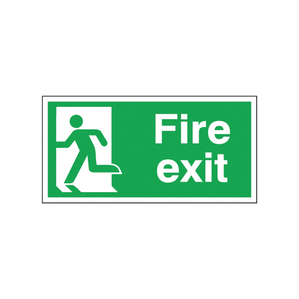 Signs and Labels Safety Sign Fire Exit Running Man Left 150x300mm Self-adhesive E96a/s
