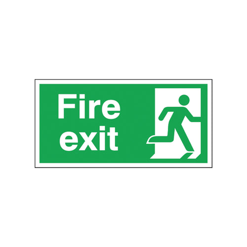 Signs and Labels Safety Sign Fire Exit Running Man Right 150x300mm Self-adhesive E98a/s