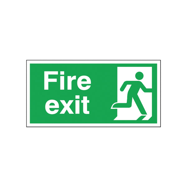 Signs and Labels Safety Sign Fire Exit Running Man Right 150x300mm Self-adhesive E98a/s