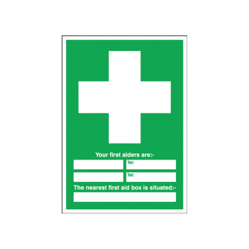 Signs and Labels Safety Sign First Aid 600x450mm Pvc E91a/r