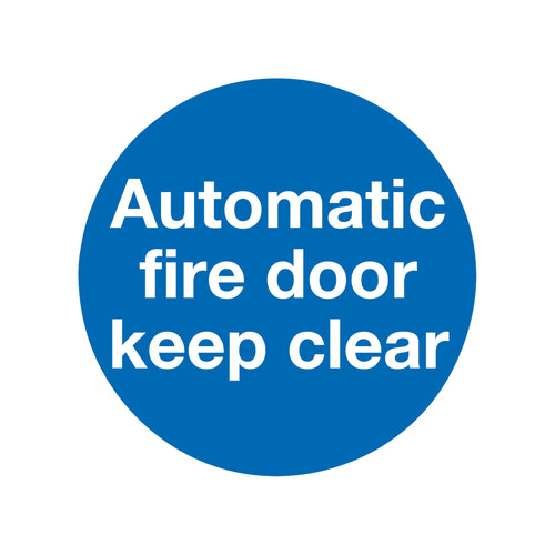 Signs and Labels Safety Sign Automatic Fire Door 100x100mm Self-adhesive – (Pack of 5)