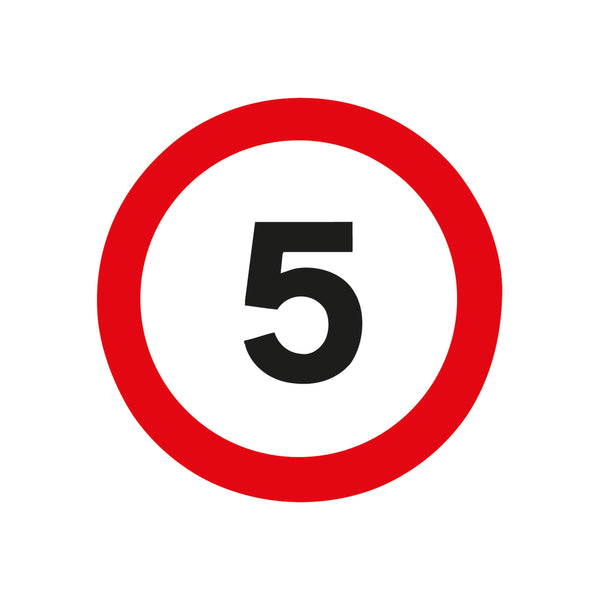Signs and Labels Safety Sign 5mph Works Traffic 450x450mm Pvc R11/t