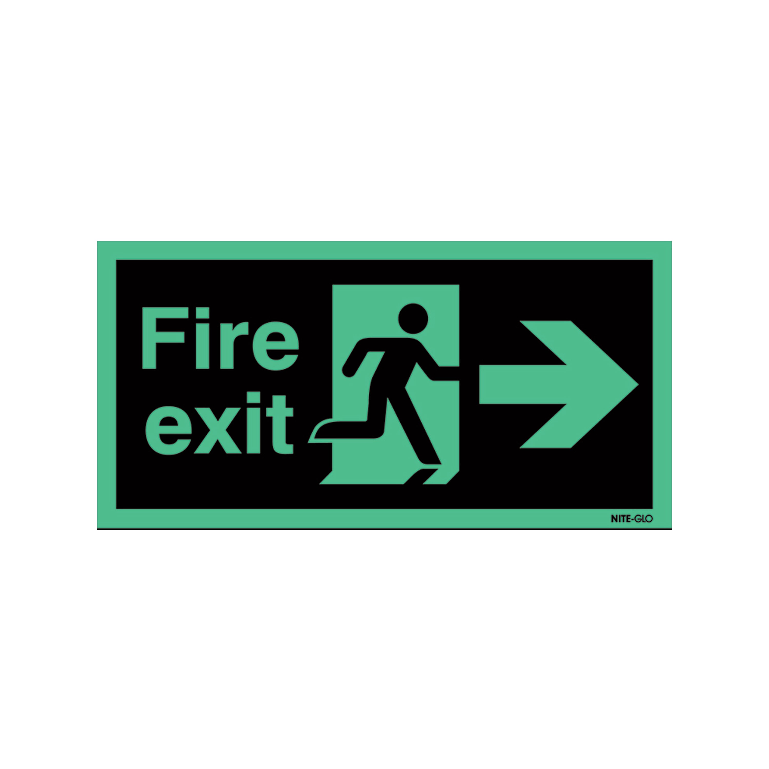 Signs and Labels Safety Sign Niteglo Fire Exit Running Man Arrow Right Self-adhesive 150x450mm Ng26a/s