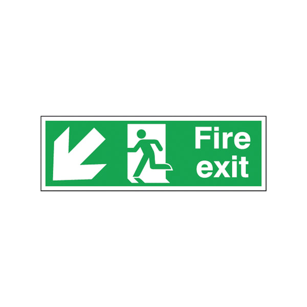 Signs and Labels Safety Sign Fire Exit Running Man Arrow Down/left Self-adhesive 150x450mm E97s/s