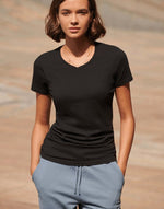 SF Clothing Ladies Feel Good Stretch V-Neck T-Shirt - ST122M - thumbnail 1