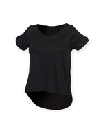 SF Clothing Ladies Drop Tail Shoulder Detail T-Shirt - ST233M - thumbnail 2