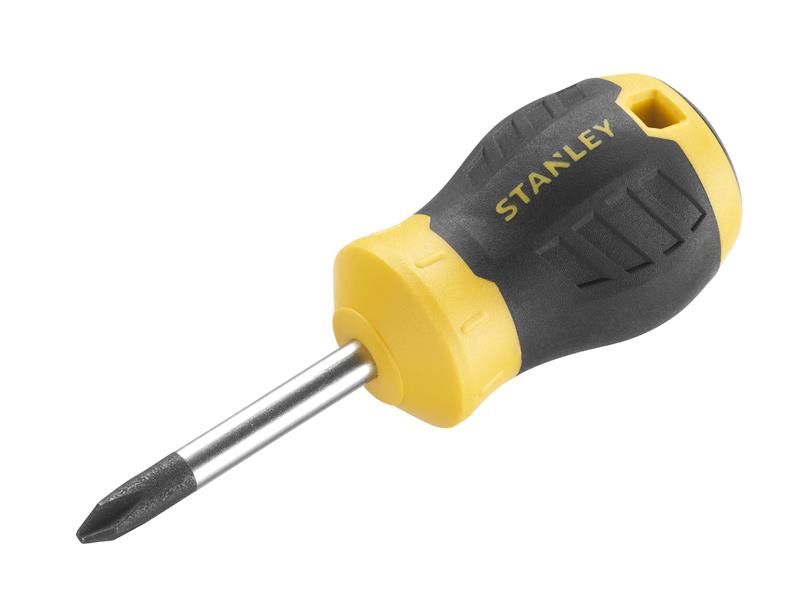 STANLEY Hand Tools CUSHION GRIP Stubby Screwdriver, Phillips Tip