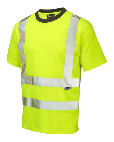 Leo Workwear Newport Iso 20471 Cl 2 Comfort Hi-Vis T-Shirt - [CLEARANCE]