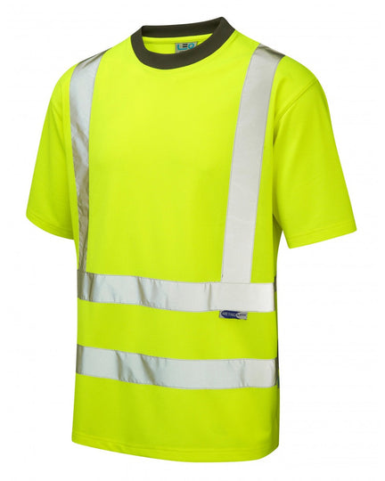 Leo Workwear Braunton Iso 20471 Cl 2 Coolviz T-Shirt (Ecoviz) - [CLEARANCE]