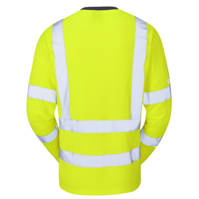 Hi-vis yellow short-sleeve polo T-shirt by Leo Workwear