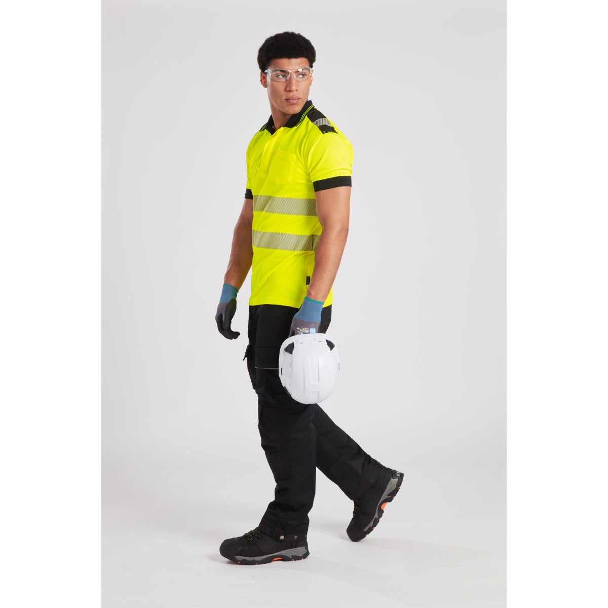 Portwest PW3 Hi-Vis Cotton Comfort Short Sleeve Polo Shirt - Orange/Yellow - T180