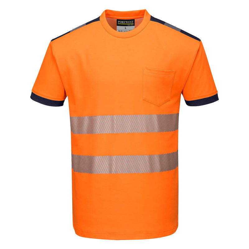 Portwest PW3 Hi-Vis Cotton Comfort T-Shirt Short Sleeved - T181