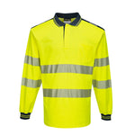 Portwest PW3 Hi-Vis Cotton Comfort Polo Shirt Long Sleeved - T184 - thumbnail 8