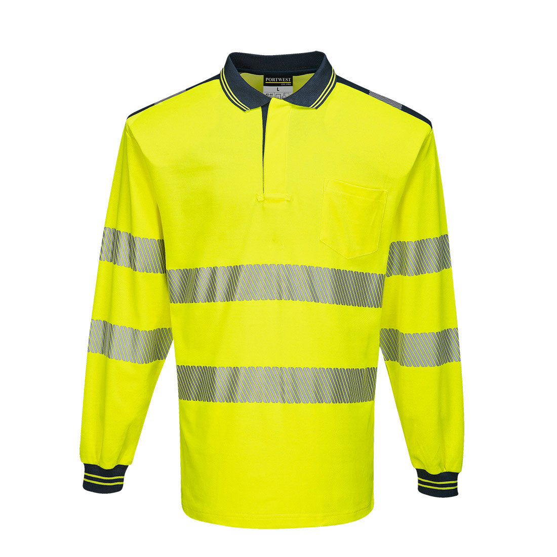 Portwest PW3 Hi-Vis Cotton Comfort Polo Shirt Long Sleeved - T184 - [CLEARANCE]