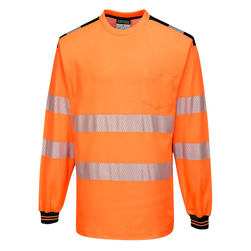 Portwest PW3 Hi-Vis Cotton Comfort T-Shirt Long Sleeved