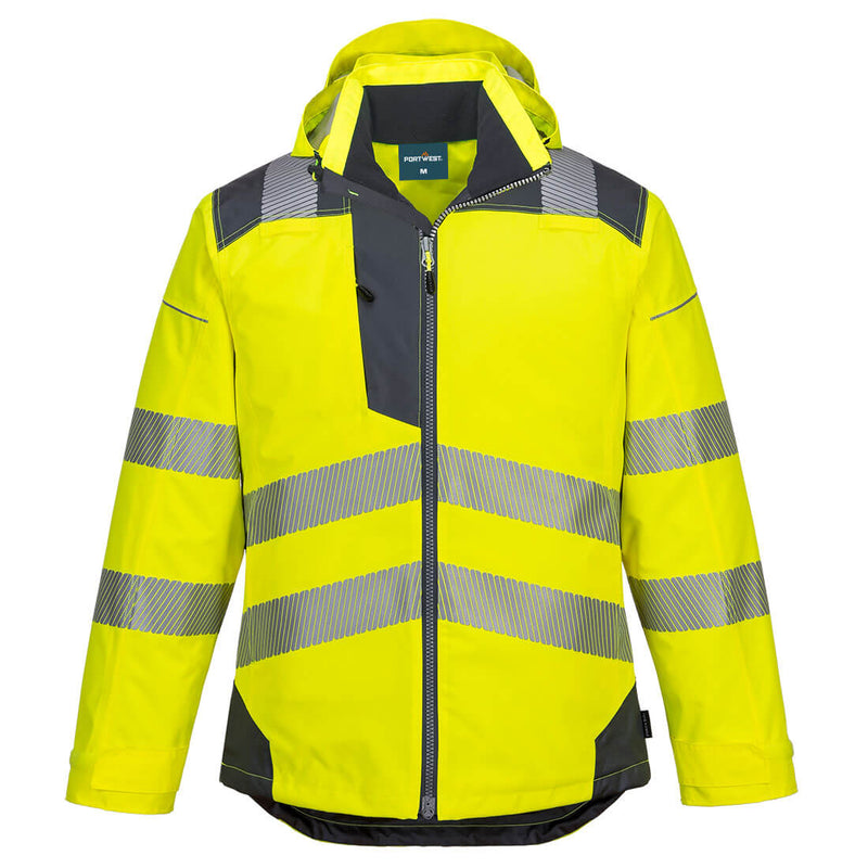 Portwest Hi-Vis Winter Jacket in yellow and grey.