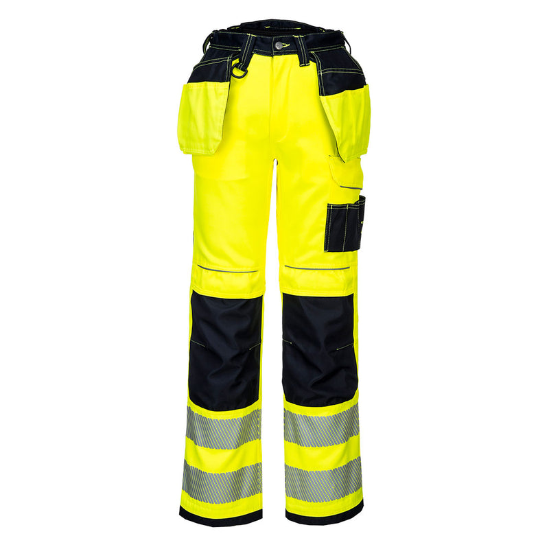 Portwest PW3 Hi-Vis Holster Trousers in yellow/black.