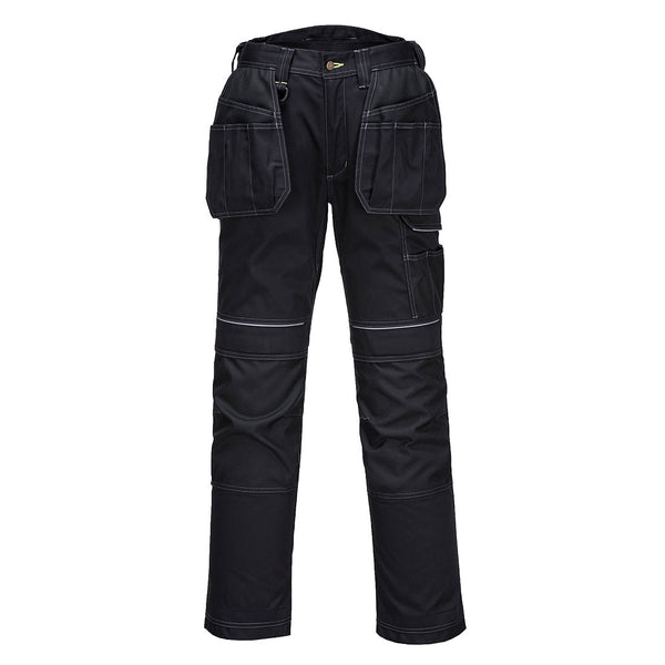 Black Portwest PW3 work trousers (T602) with convenient 