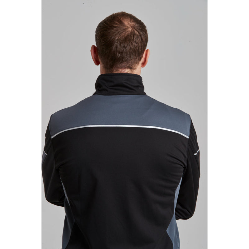 Close-up of the Portwest jacket's chest pocket and zipper.