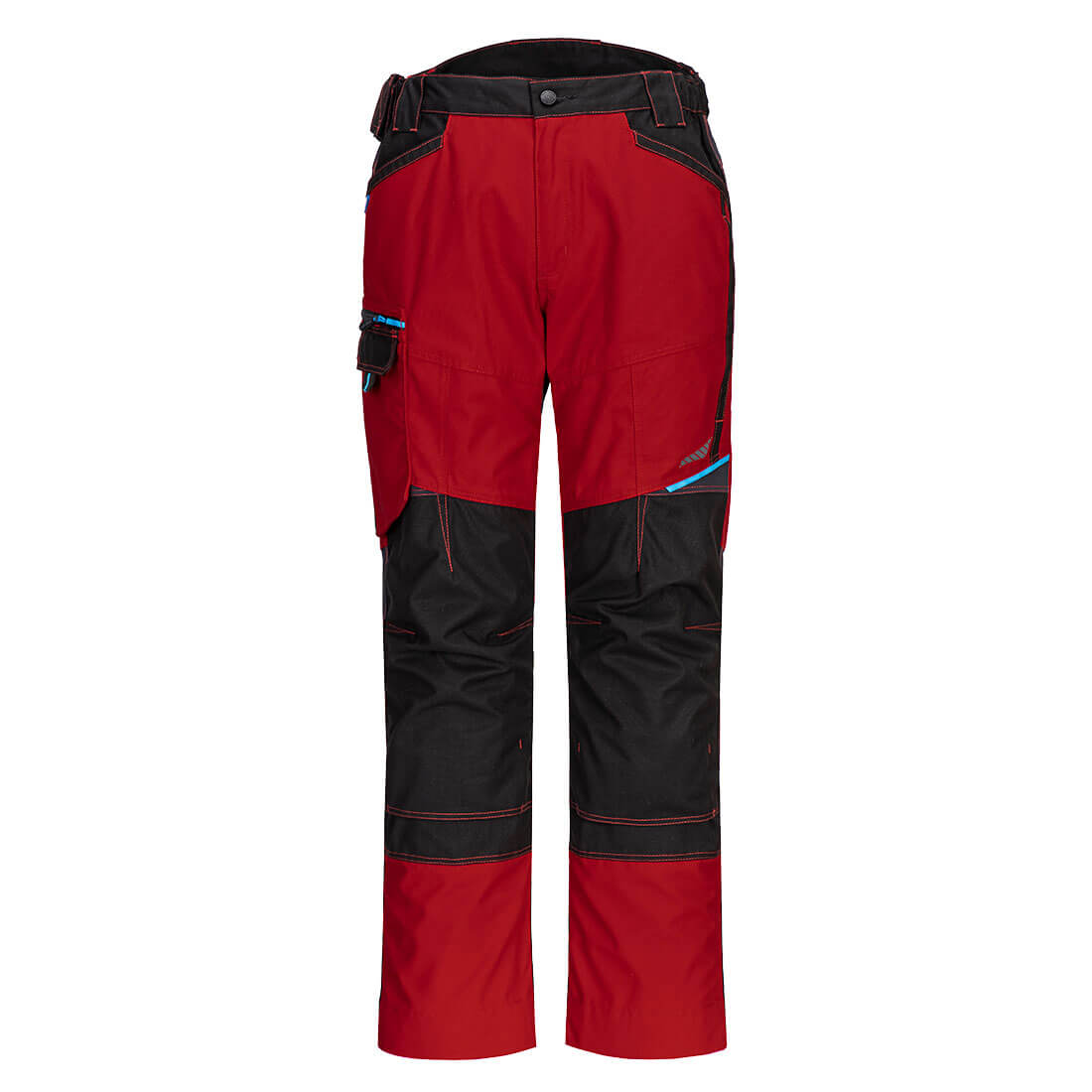 Dark red Portwest WX3 work trousers (T701) providing a bold and durable option for various trades.
