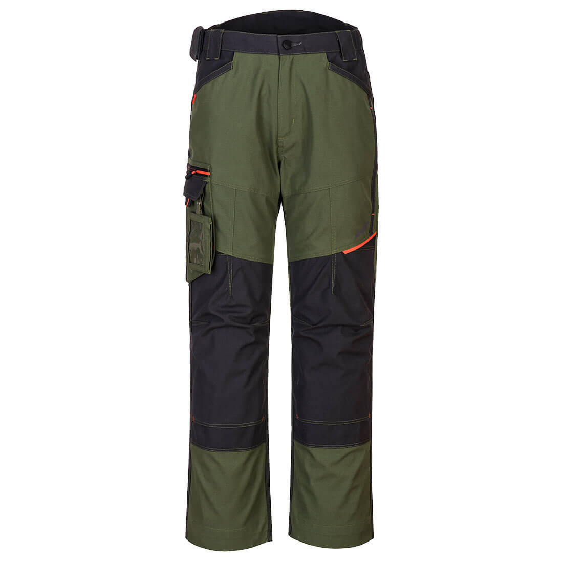 Olive green Portwest WX3 work trousers (T701) for a practical