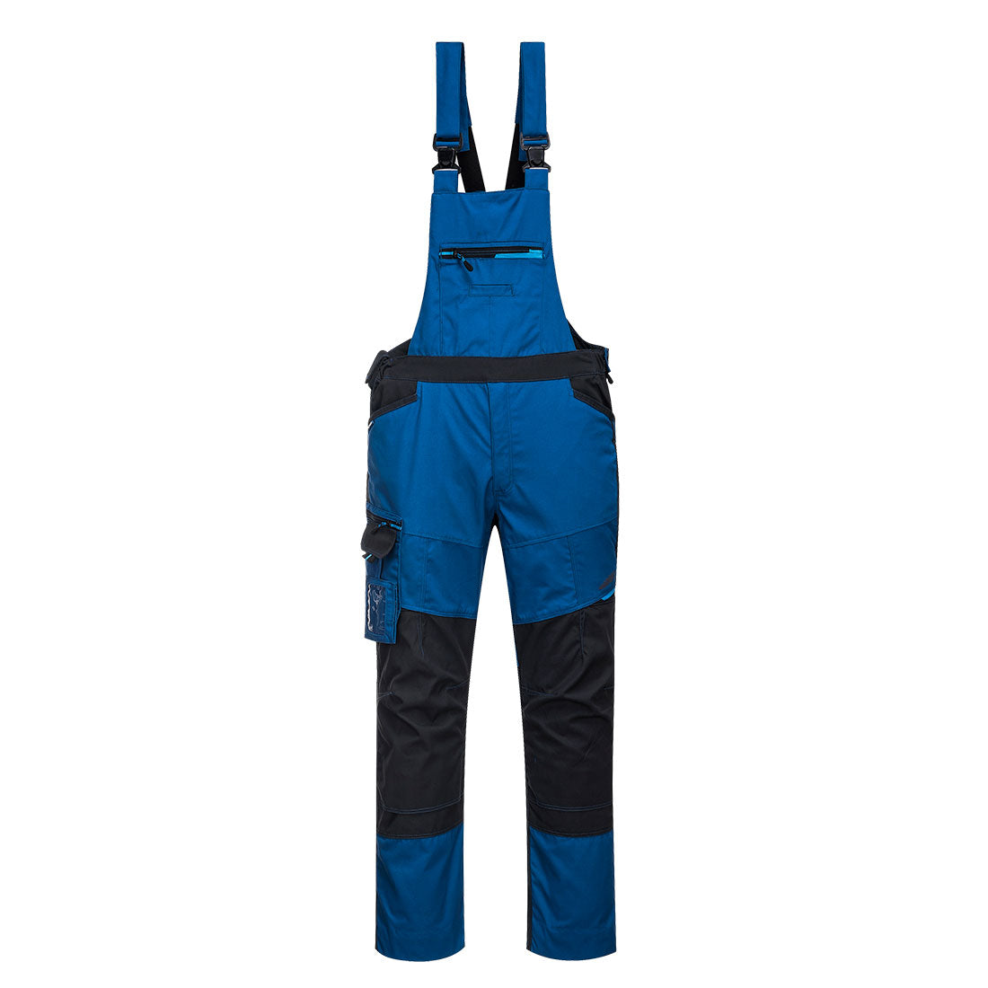 Portwest WX3 Industrial Wash Bib and Brace (T746) in Blue, built for durability.