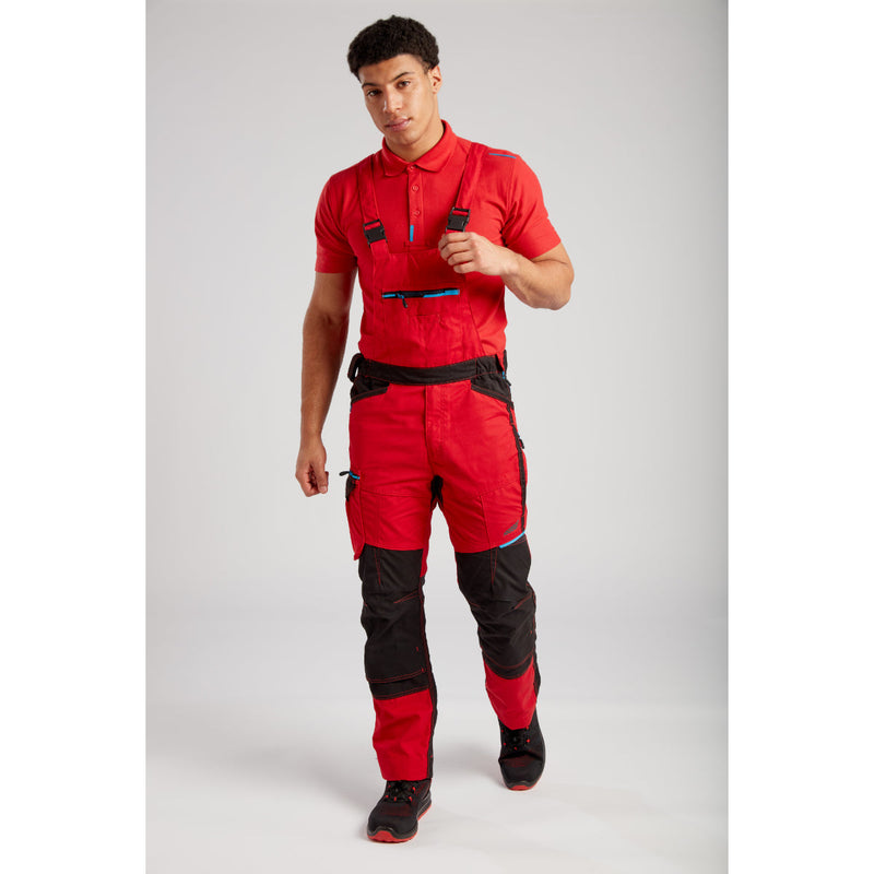 Close-up of a worker's torso wearing the Portwest WX3 Bib and Brace (T704).