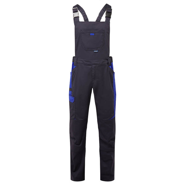 Portwest Hi-Vis Breathable Rain Bib and Brace (S388) in Dark Navy for wet conditions.