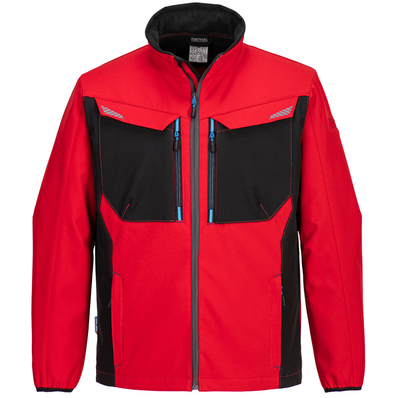 Portwest WX3 Softshell Jacket in a rich dark red.