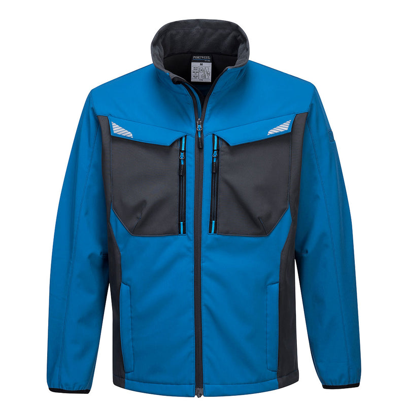 Portwest Softshell Jacket  in classic Persian blue.