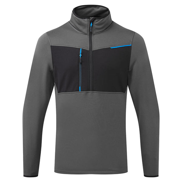 Portwest WX3 Half-Zip Tech Fleece in metal grey.