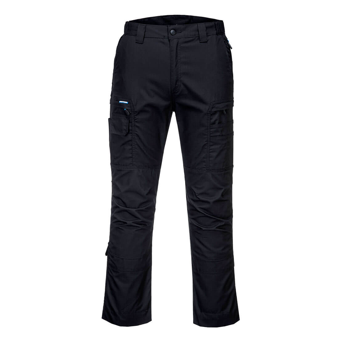 Black Portwest KX3 ripstop trousers (T802) made from durable ripstop fabric to prevent tears and rips.