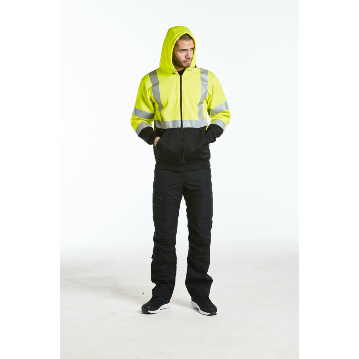 Portwest KX3 ripstop trousers, highlighting the cargo pocket and modern design elements.