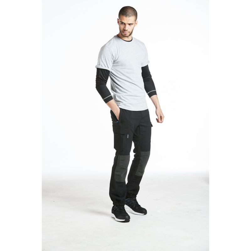 Portwest KX3 flexi joggers, showing the slim fit and zipped pockets for secure storage.