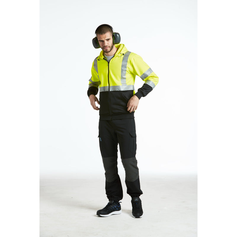 Navy and grey work jacket – front view with zipped pockets