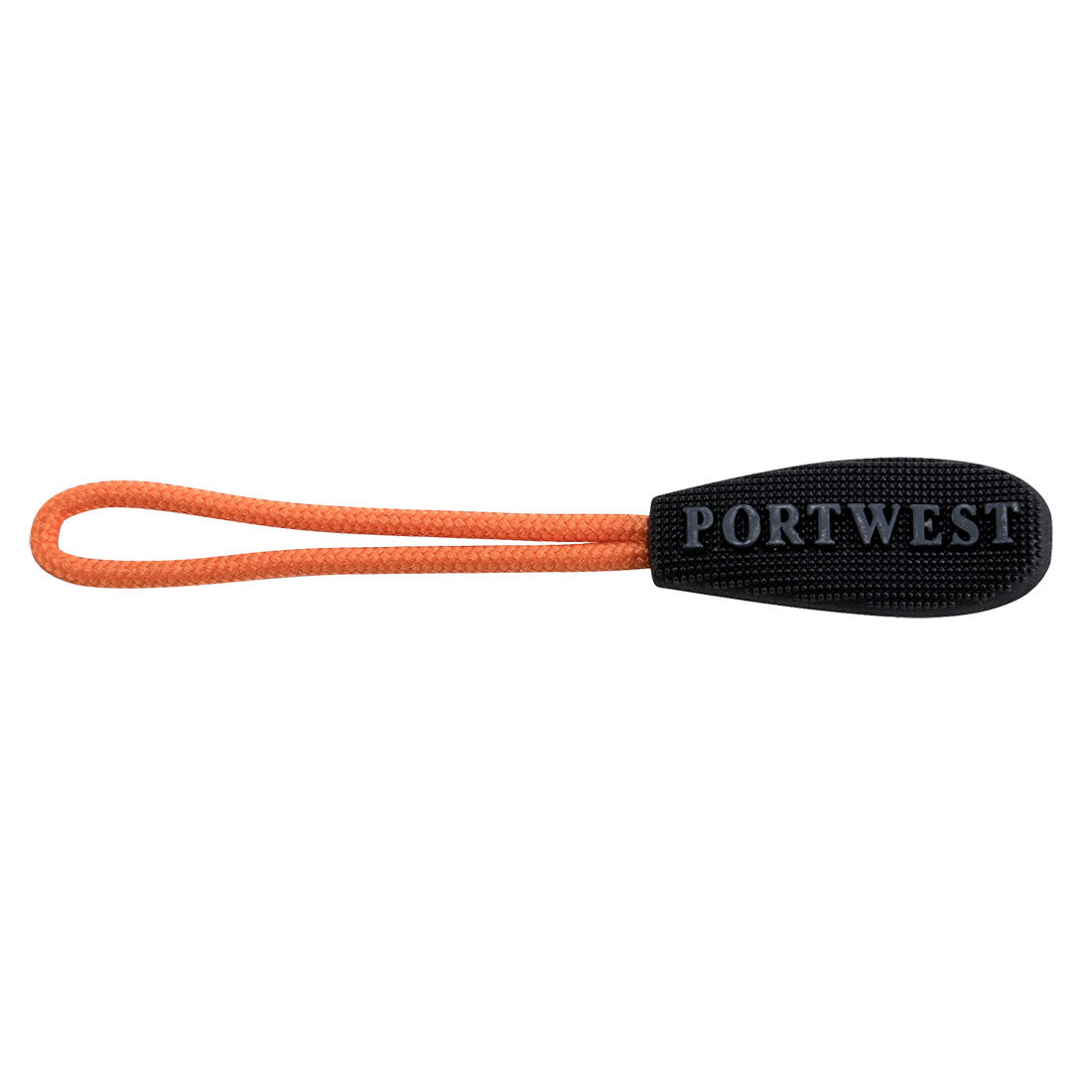 Orange Portwest T900 replaceable zip pullers.