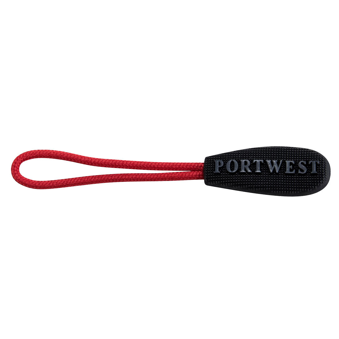 Red Portwest T900 replaceable zip pullers.