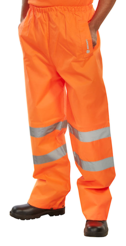 B-Seen Hi-Vis Padded Thermal Lined Rain Trousers
