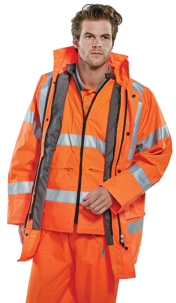 B-Seen 4 in 1 Hi-Vis Jacket and Bodywarmer