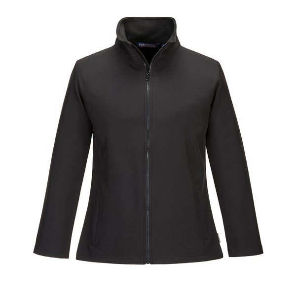 Black two-tone work jacket with front zipper and reflective detailing