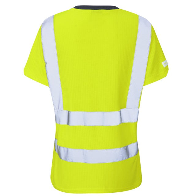Women's hi-vis orange short-sleeve T-shirt by Leo Workwear