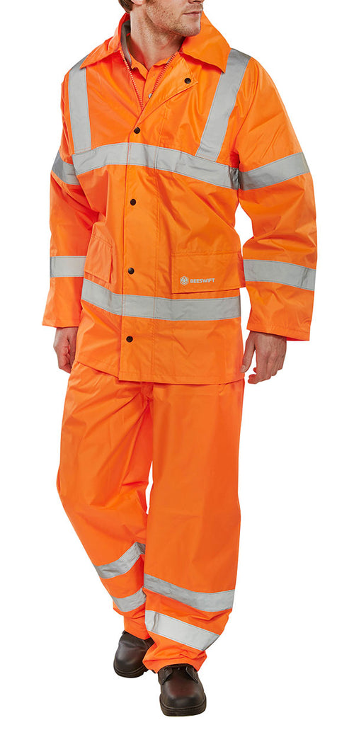 B-Seen Hi-Vis Lightweight Waterproof Suit