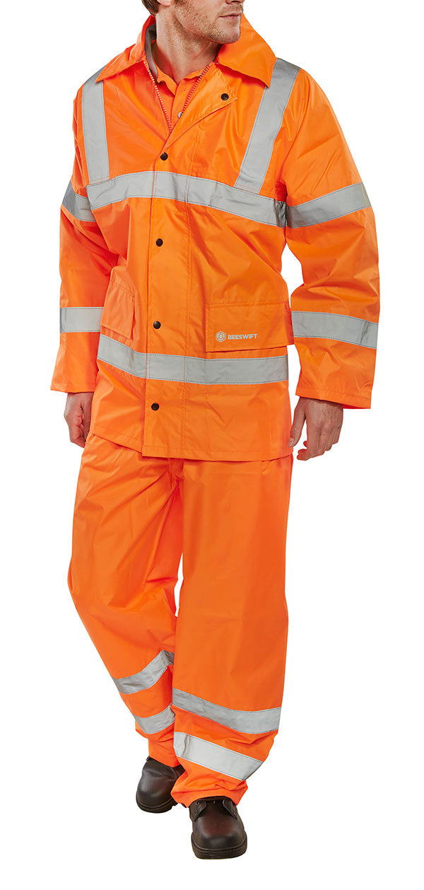 B-Seen Hi-Vis Lightweight Waterproof Suit