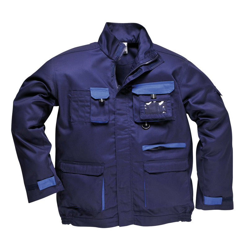Portwest TX10 Texo contrast work jacket in navy with multiple utility pockets