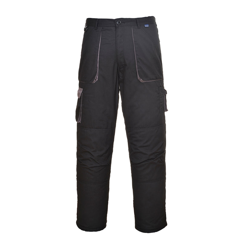 Portwest Texo Contrast black tall work trousers with 9 pockets