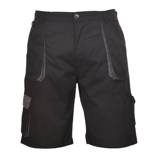 Portwest Texo Contrast Shorts in black.
